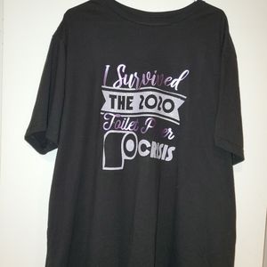 I survived 2020, handmade tee, 3x black